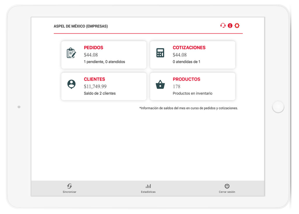 Aspel SAE Movil Interfaz